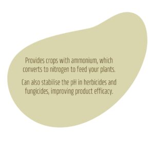 Provides crops with ammonium and can stabilise the pH in herbicides and fungicides.